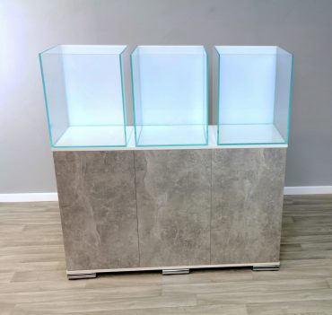 CUBE White, 3 cube fish tank and  cabinet